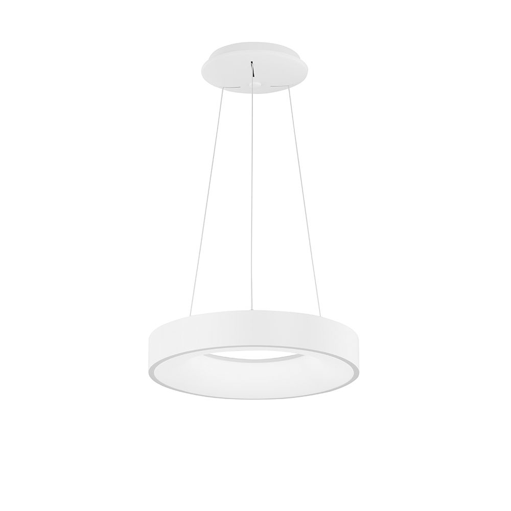 Moderne Rando LED Thin Hängelampe in Weiß mit minimalistischem Design und gutem Lichtverteilung.
