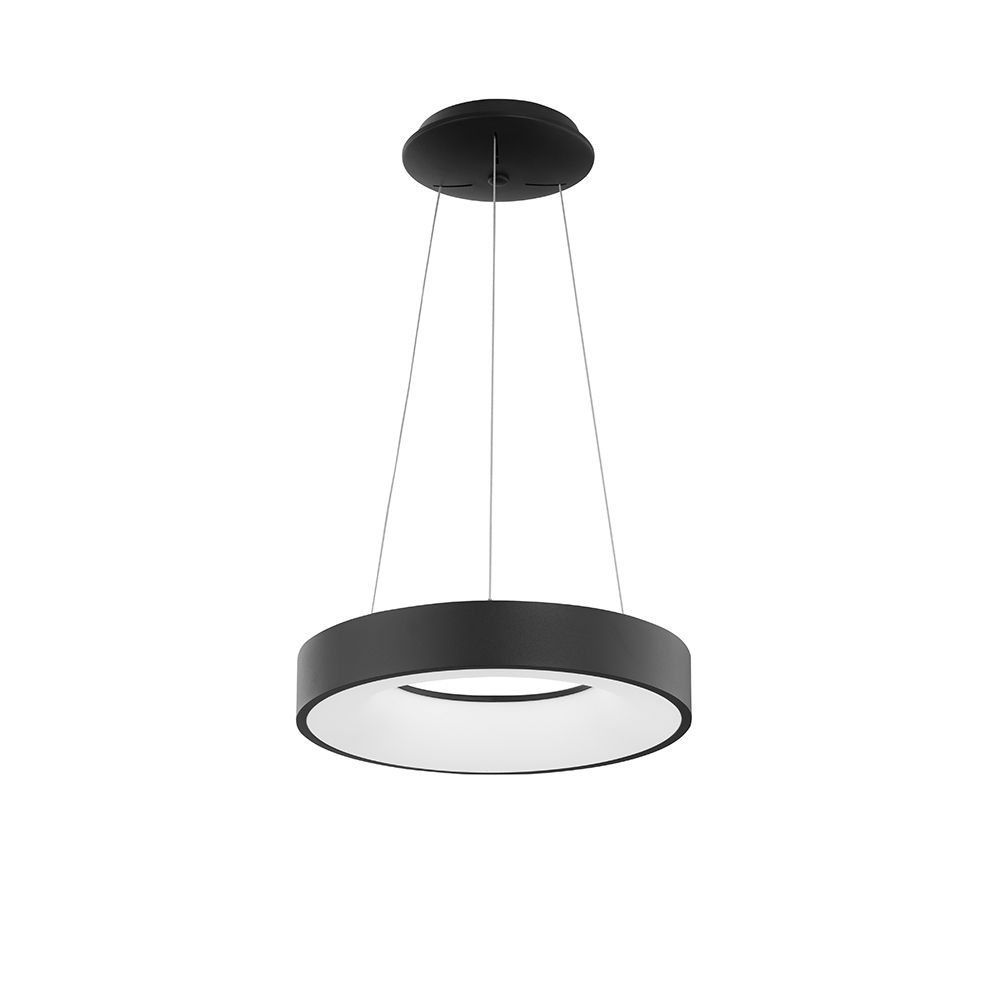 Rando LED Hängelampe mit modernem Design, minimalistischem Aluminiumrahmen und warmweißem Licht, ideal für Wohnzimmer und Esstisch.