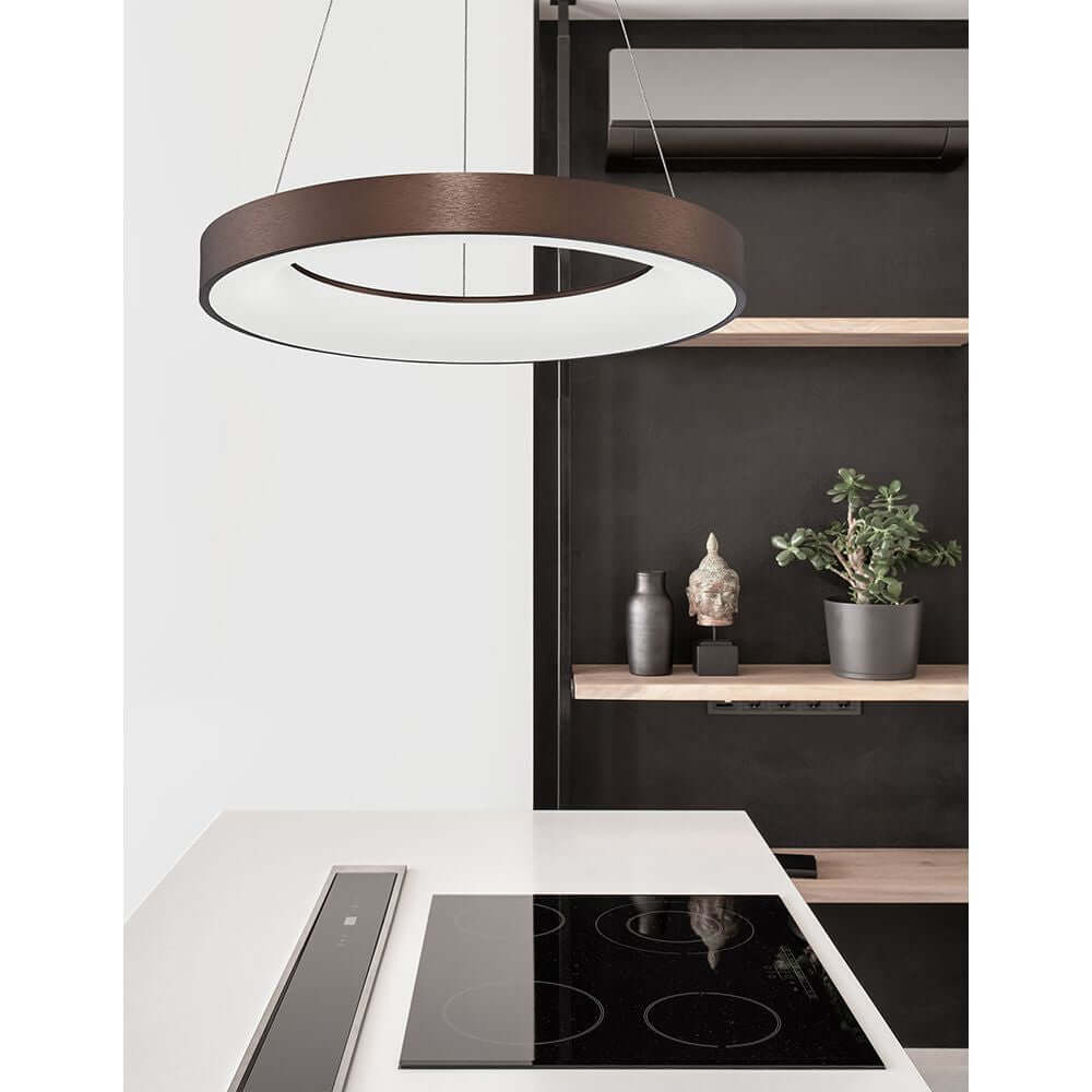 Rando LED Thin Hängelampe Ø 60cm Acryl, elegante Pendelleuchte in modernem Wohn- und Essbereich.
