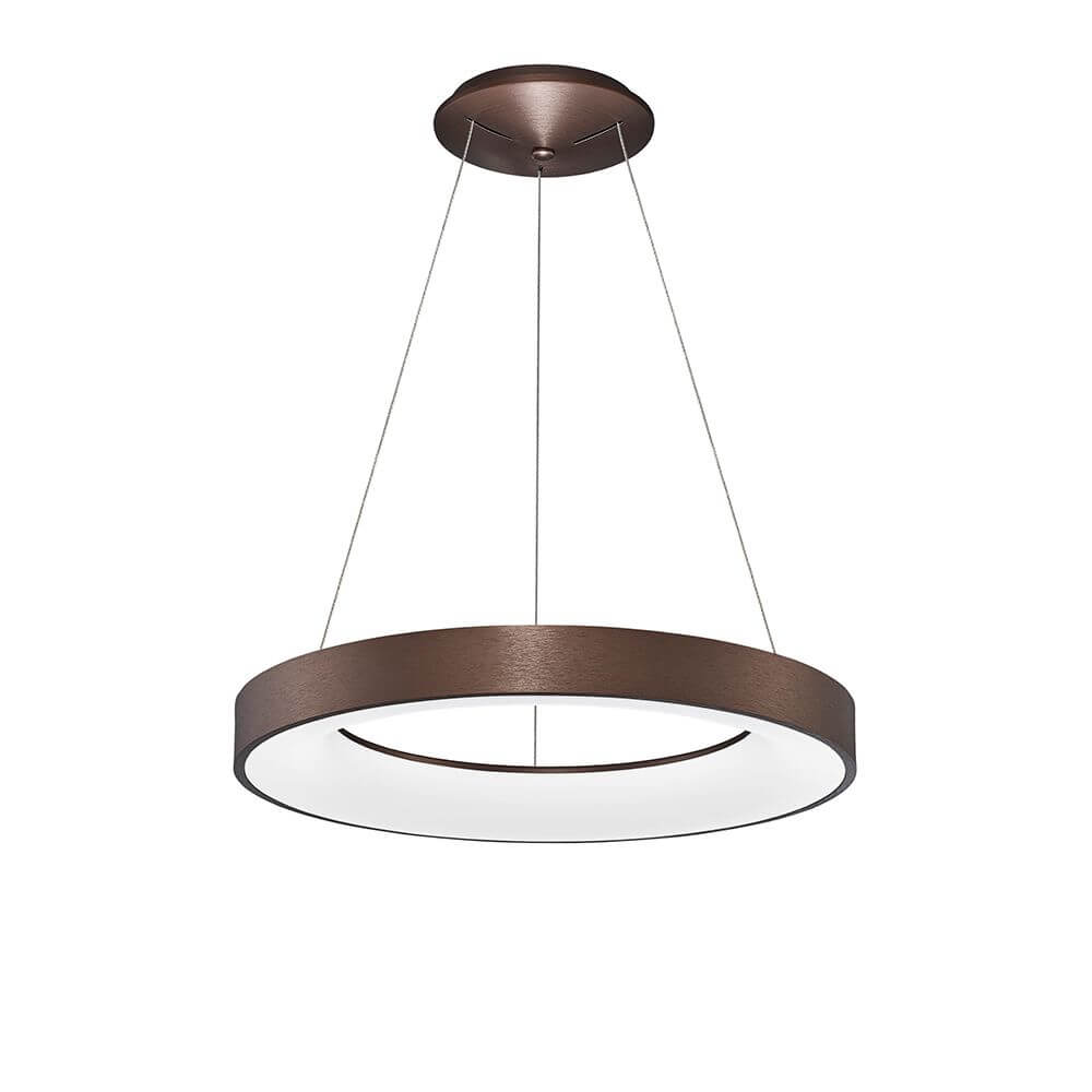 Rando LED Thin Hängelampe Ø 60cm Acryl mit schickem, braunem Design und satinierter Acrylscheibe.