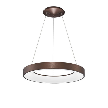 Rando LED Tynd hængende lampe Ø 60cm akryl med et smart, brunt design og satin akrylskive.
