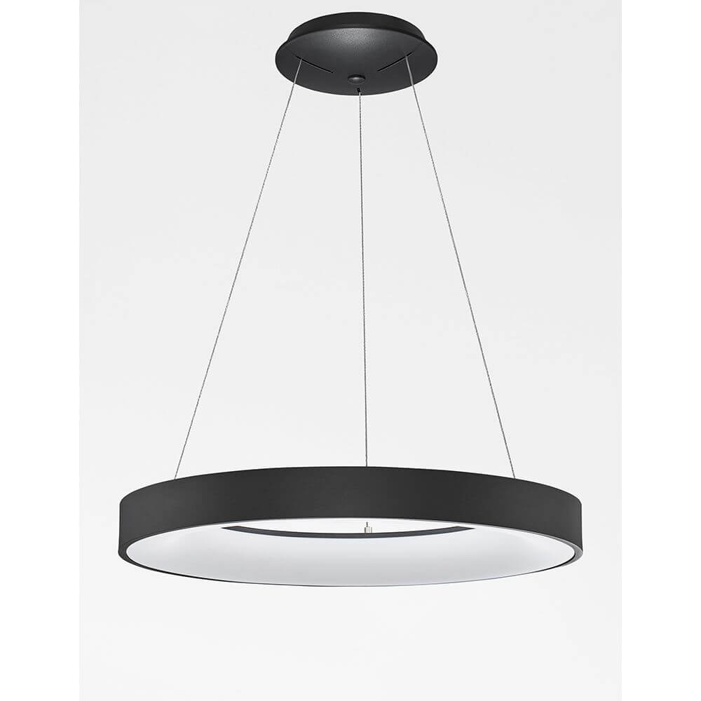 Rando LED Thin Hängelampe Ø 60cm Acryl - moderne Pendelleuchte mit minimalistischen Design in Schwarz.