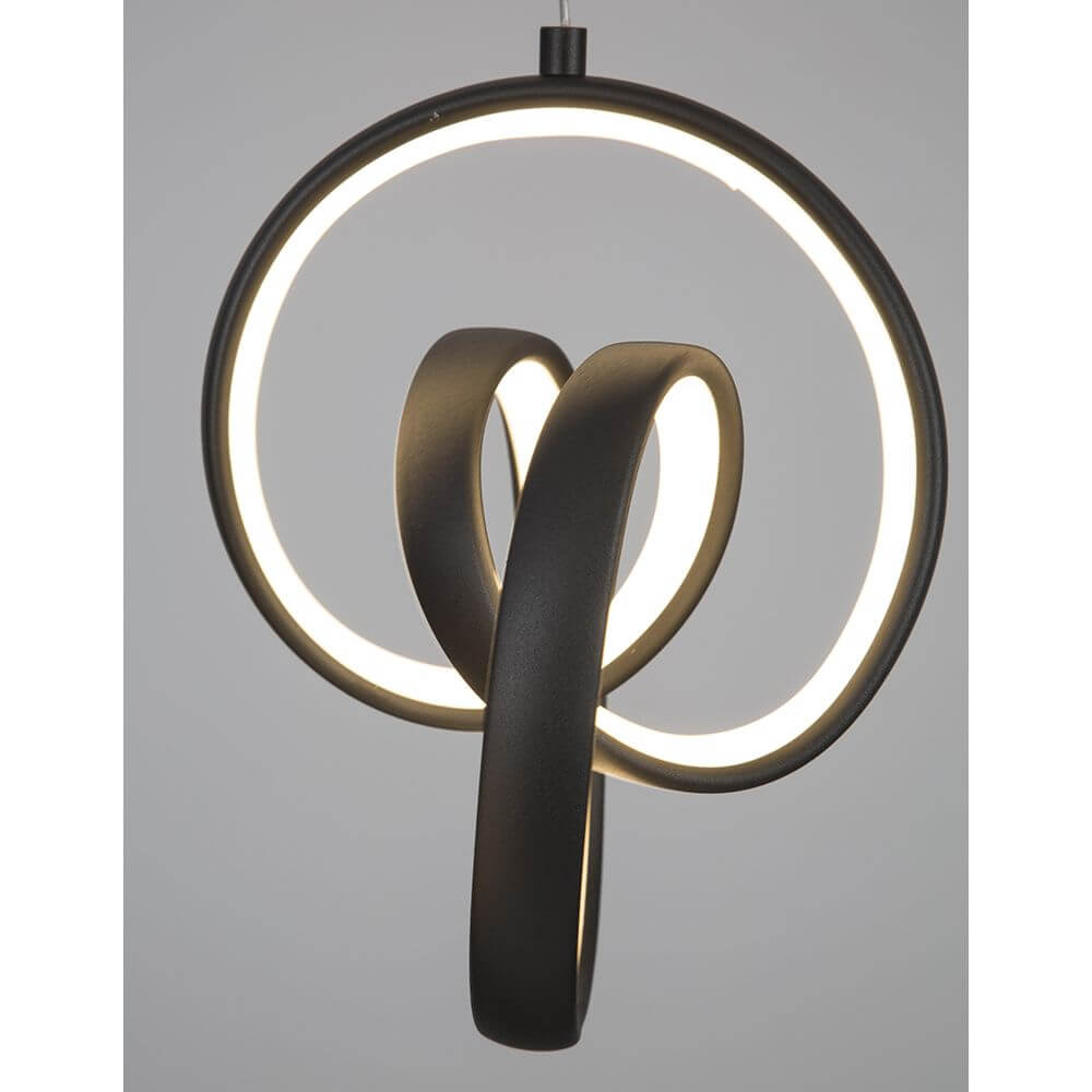 Rings LED Hängelampe Aufhängung Schwarz - moderne Deckenleuchte mit elegantem Design und warmweißem Licht.