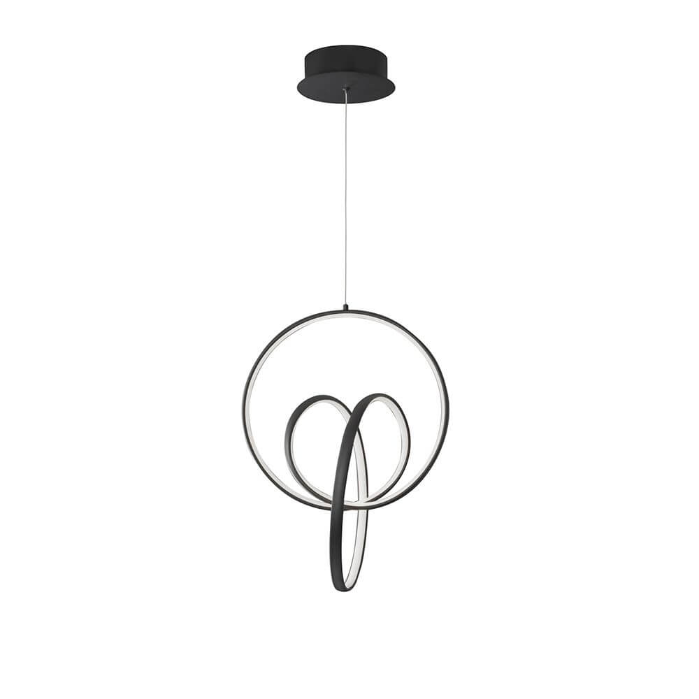 Rings LED Hängeleuchte Schwarz, moderne Deckenleuchte mit elegantem Design aus Aluminium und Acryl.