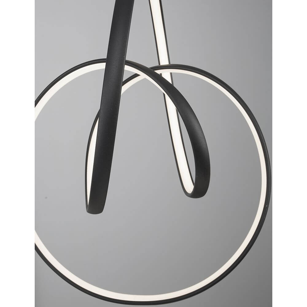 Rings LED Hängeleuchte Schwarz - moderne Deckenleuchte mit elegantem Design und schöner Lichtverteilung