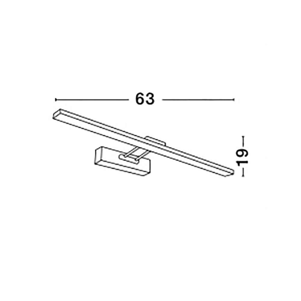 Rosa LED Bad Wandleuchte IP44, modernes design, Maße 63x19 cm, ideal für Badezimmerbeleuchtung.