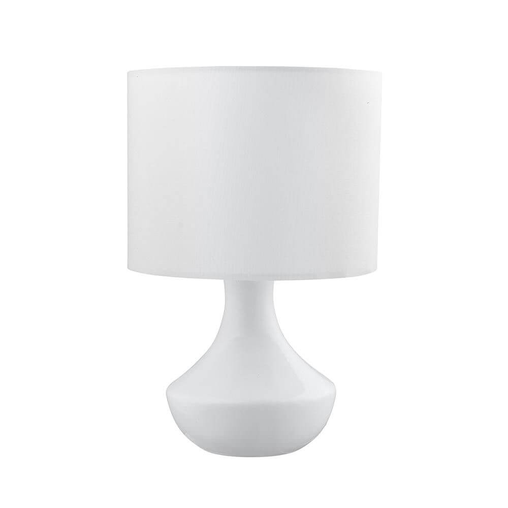 Rosia Tischlampe Matt-Weiß Ø 18cm mit elegantem Design und neutraler Farbgebung.