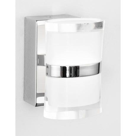 Nova Luce Sabia LED Bad Wandlampe mit zwei weißen Schirmen und Chrom-Details, moderne Badleuchte