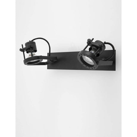 Salva metal ceiling spotlight, 2-light, black - rustic spotlight in industrial design with two movable light sources