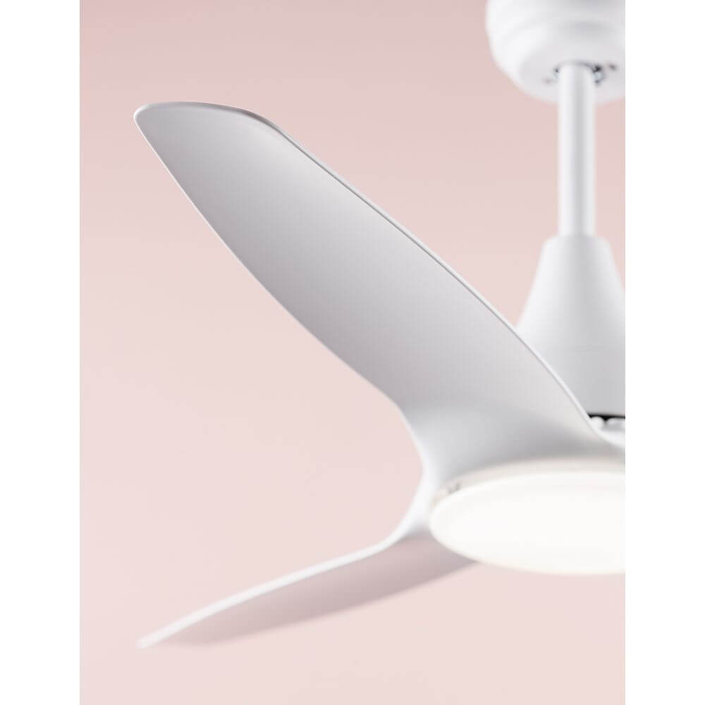 Samoa LED Ventilator Metall mit weißen Blättern für modernes Wohnambiente.