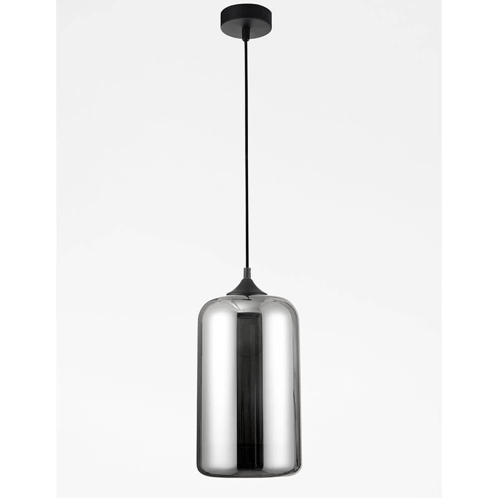 Savaz Glas Hängelampe Chrom, Rauchfarben