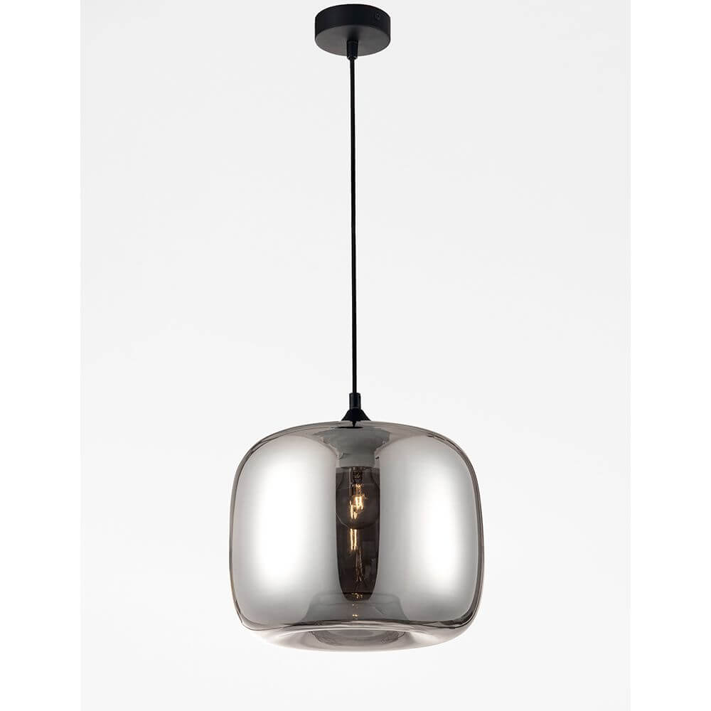 Savaz Hängeleuchte Glas Ø 28cm in stilvollem Design mit schwarzem Kabel für moderne Wohnräume