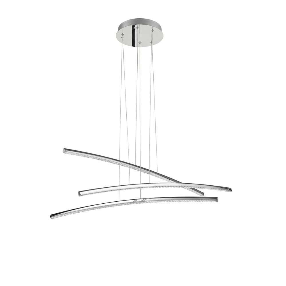 Seville LED Kristall Hängeleuchte Verstellbar in modernem Design mit chromfarbenem Finish.