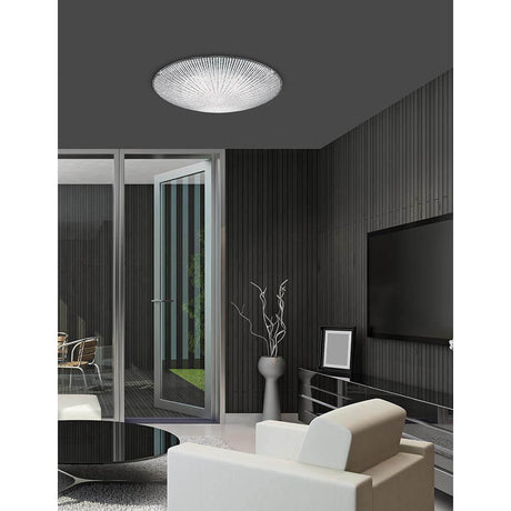 Nova Luce Shell Deckenleuchte 3-flammig Weiß, Klar in modernem Raumdesign mit metallischem Akzent.