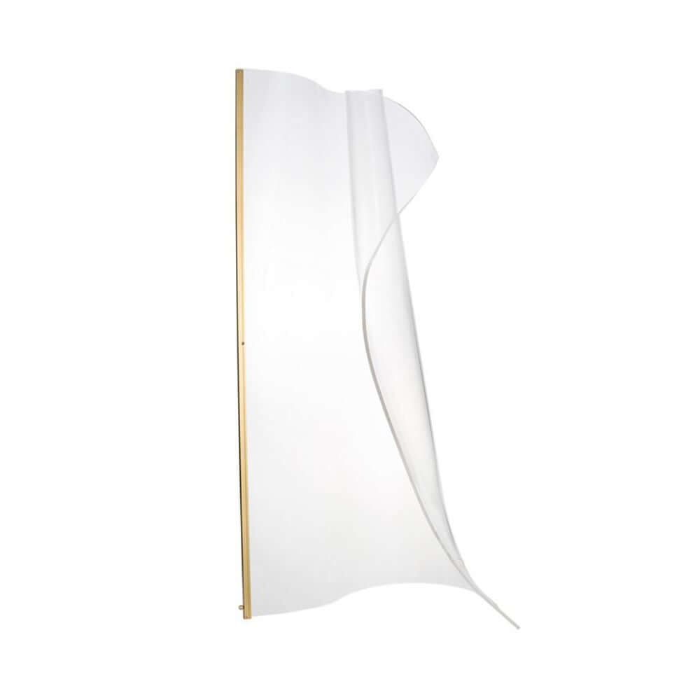 Siderno LED Stehleuchte Acryl Gewellt in elegantem Design mit goldener Umrandung und geschwungener Form