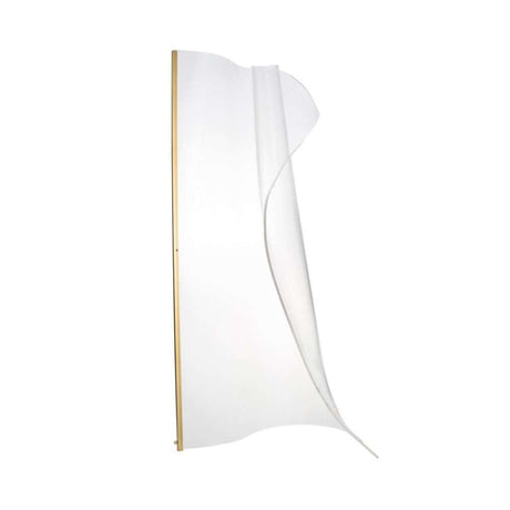 Siderno LED floor lamp acrylic wavy in an elegant design with a gold border and curved shape