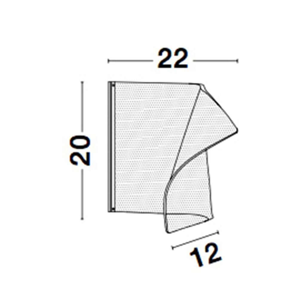 Siderno LED Acryl Tischlampe Klar - technisches Diagramm mit Abmessungen 20x22x12 cm