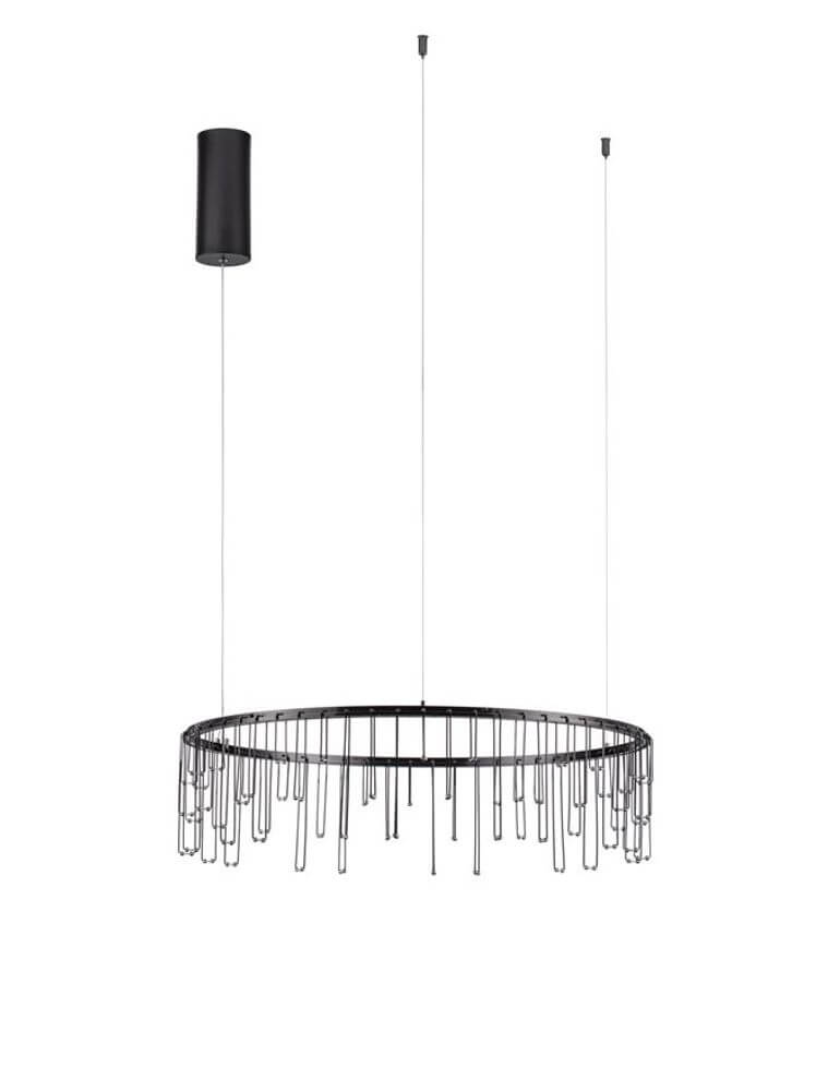 Stellar LED Hängeleuchte Ø 65cm mit modernem Design in Schwarz, ideal für stilvolle Innenräume.