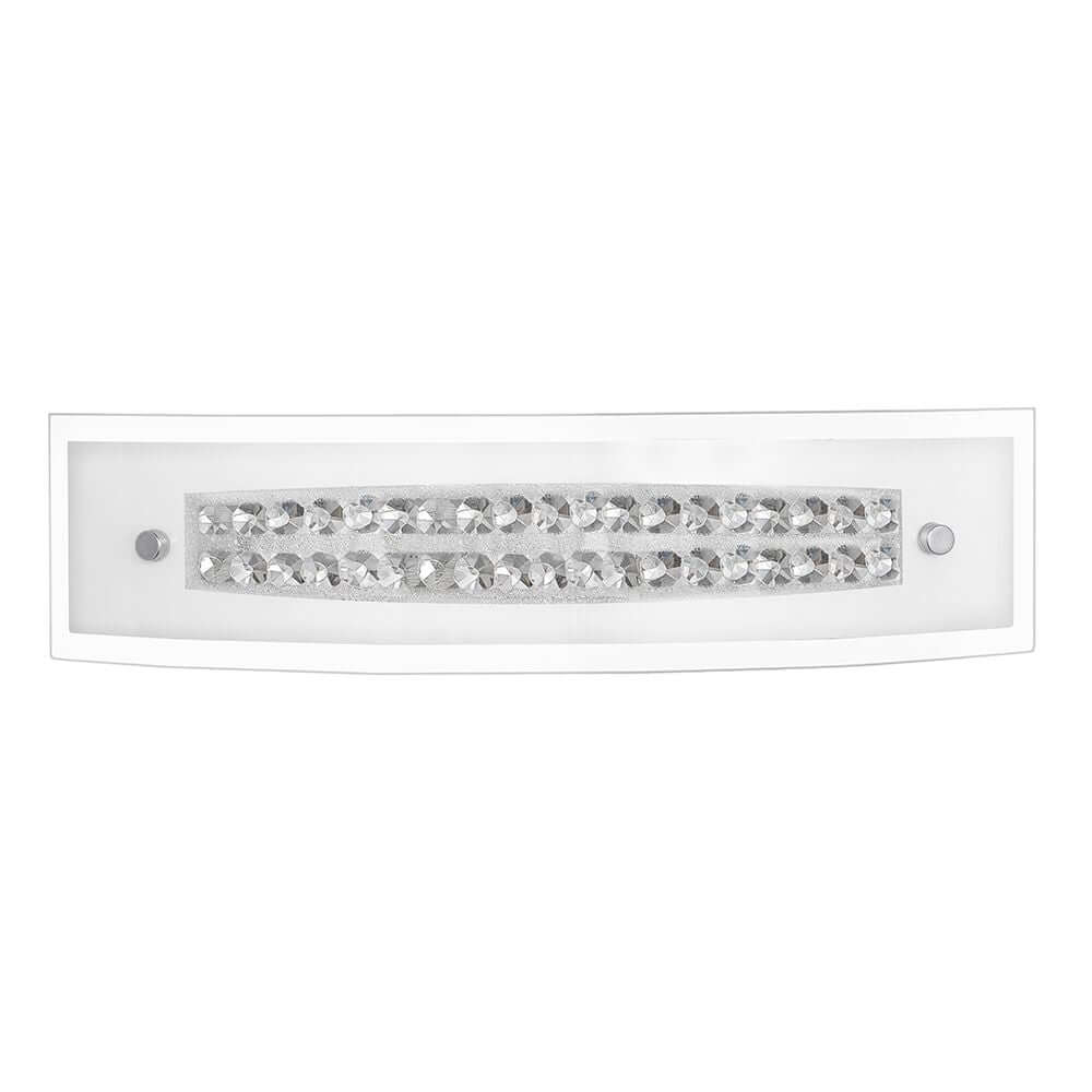 Thelta Wandlampe Kristall, Glas mit chromfarbener Oberfläche und klarem Glasdesign.