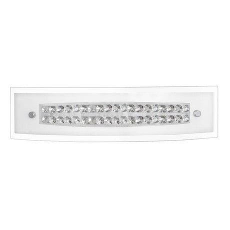 Thelta Wandlampe Kristall, Glas mit chromfarbener Oberfläche und klarem Glasdesign.