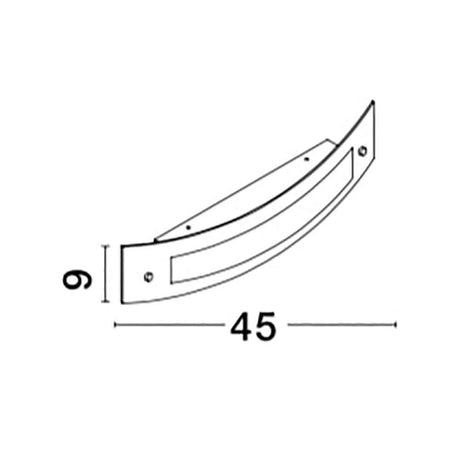 Technische Zeichnung der Thelta Wandlampe Kristall, Glas mit Abmessungen und Designinformationen.