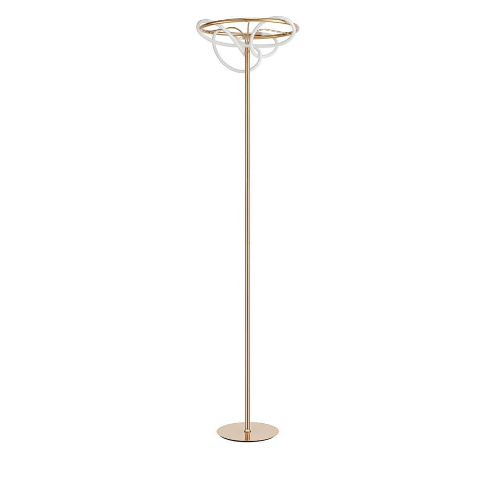 Tiriac LED Stehleuchte Metall, Gold mit modernem Design aus Aluminium und Acryl.
