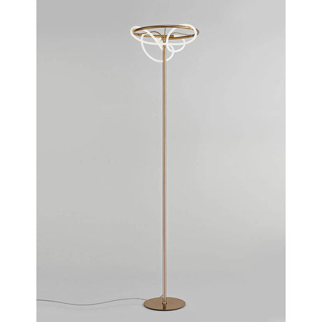 Tiriac LED Stehleuchte Metall, Gold mit elegantem Design und schöner Lichtstreuung im Raum.
