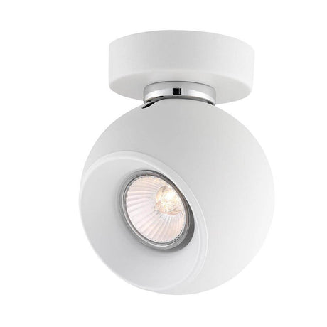 Spot boule Tore en blanc mat, projecteur moderne avec source lumineuse de haute qualité pour un éclairage ciblé.