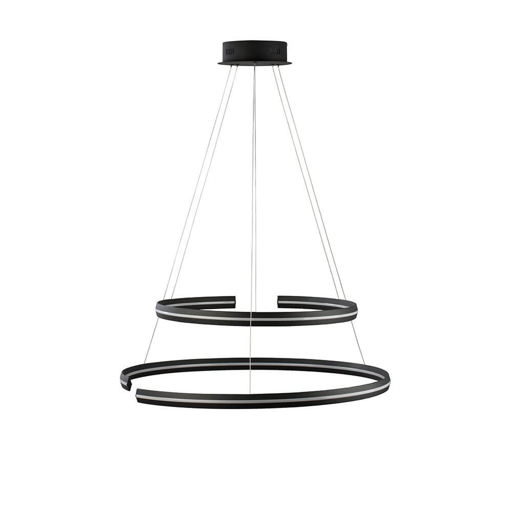 Torrente LED Hängelampe 3422lm Schwarz mit modernem, minimalistischem Design in Aluminium und Acryl.
