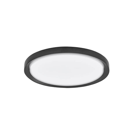 Troy LED plafonnier rond, métal – plafonnier rond moderne de 50W en aluminium avec abat-jour en acrylique blanc, blanc chaud 3000K, dimmable, idéal pour le salon