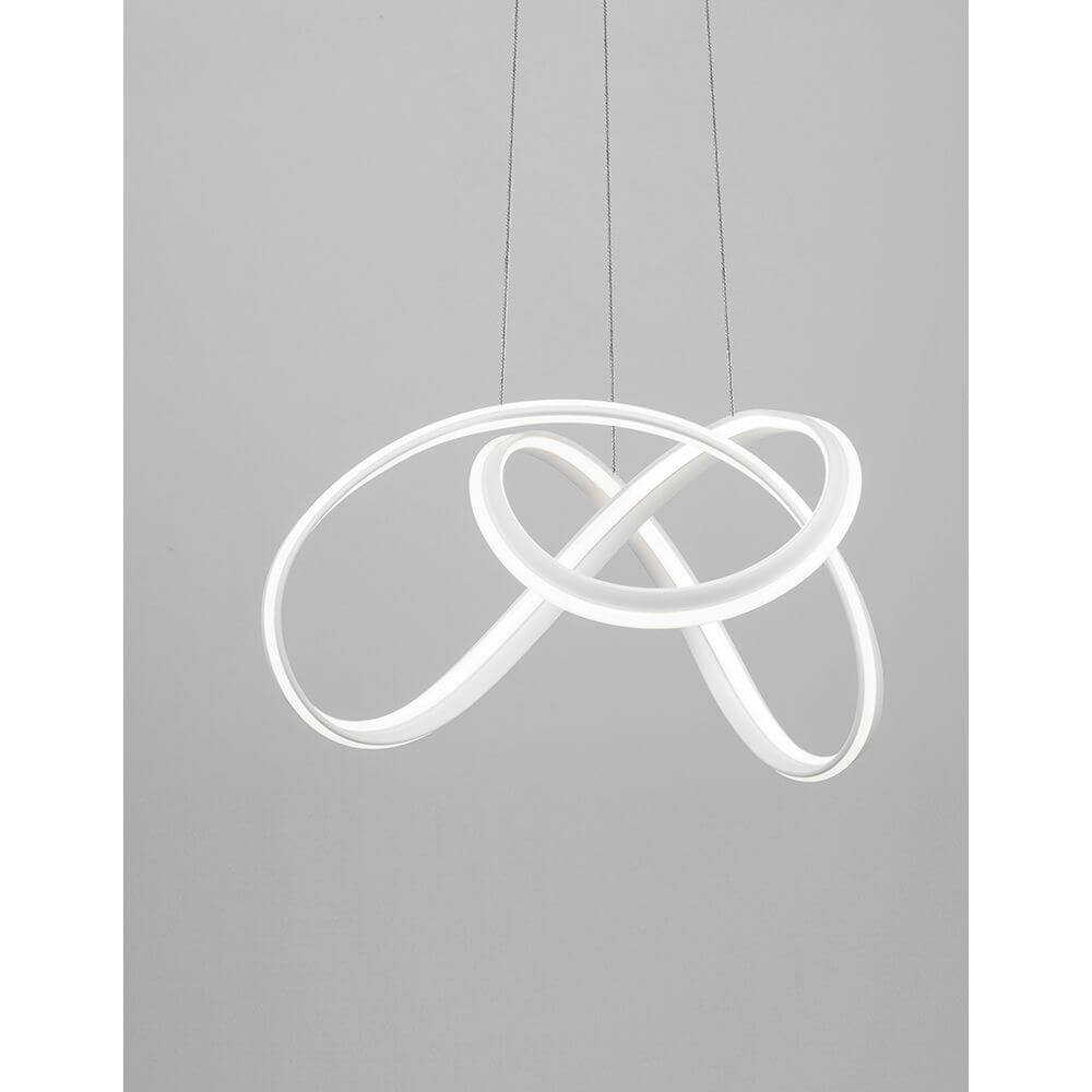 Truno LED Hängeleuchte Ø 52cm Geschwungen mit modernem, minimalistischem Design aus Aluminium und Acryl.