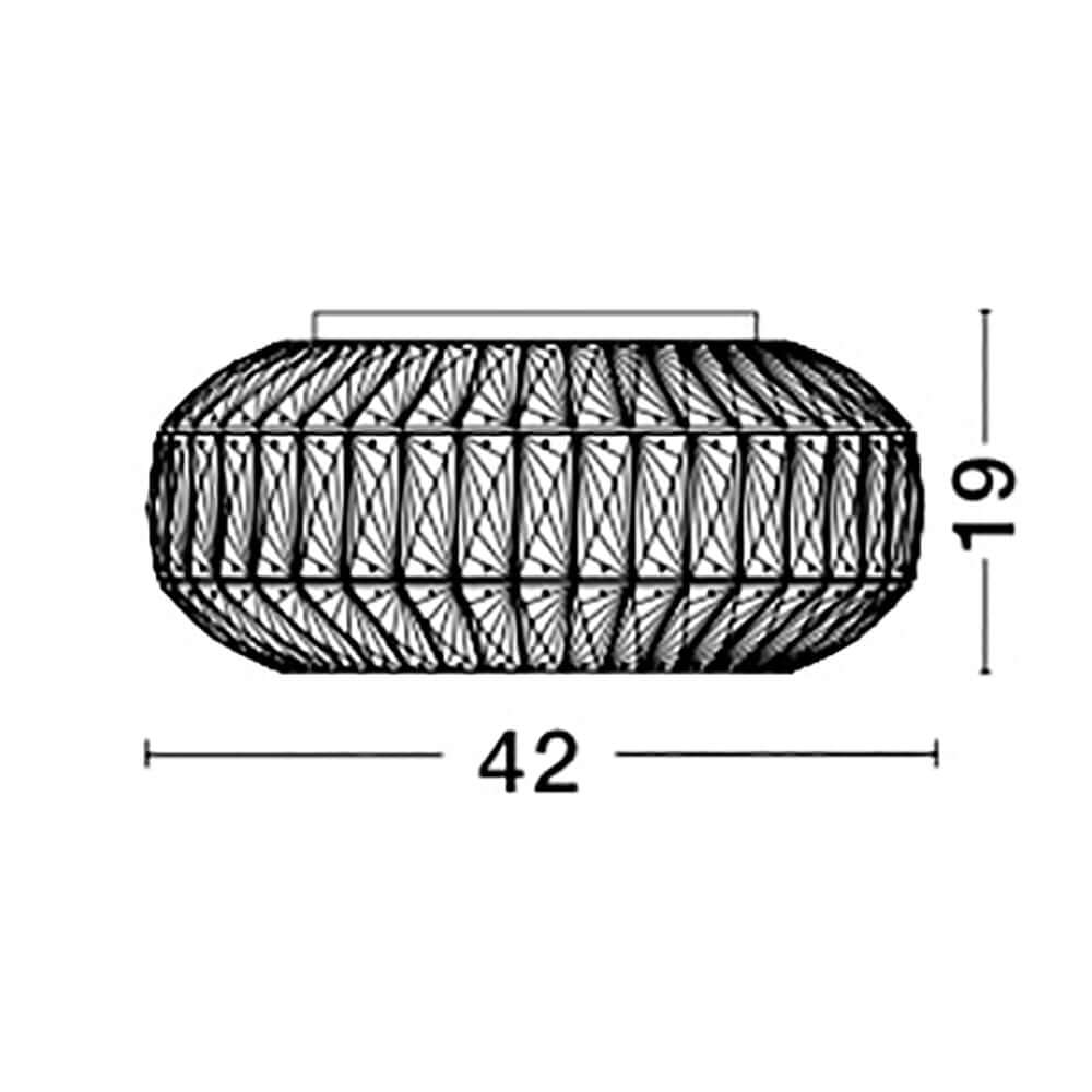 Valence Kristall Deckenlampe Ø 42cm, Designzeichnung mit Ø 42cm und Höhe 19cm.