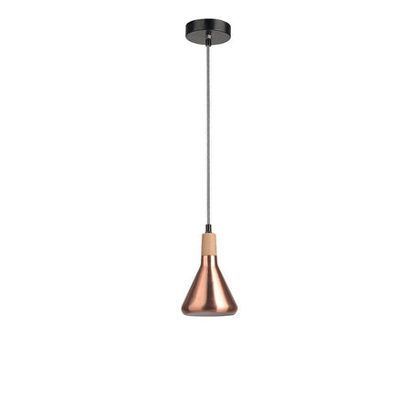 Venanzio Pendant lampe en bois naturel, métal