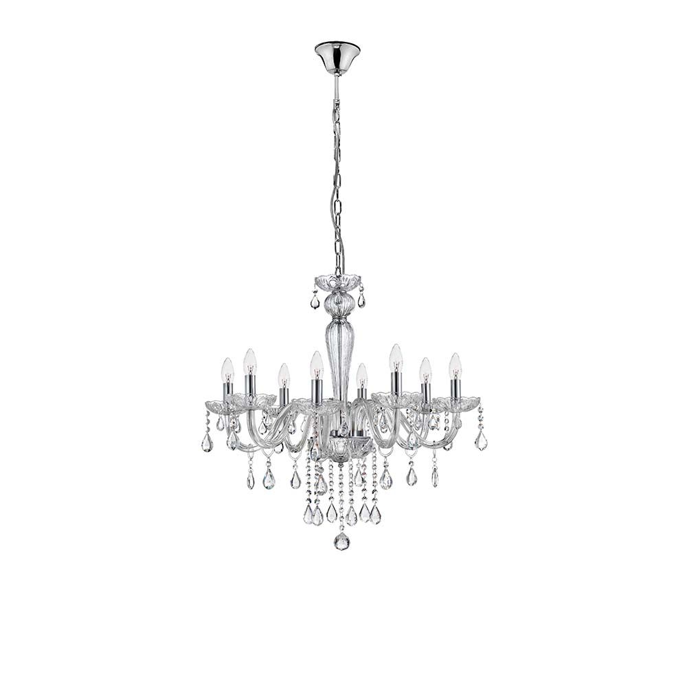 Nova Luce Venezia 8-flg. Kristall-Kronleuchter, elegantes Design mit funkelnden Kristallen für stilvolle Räume.