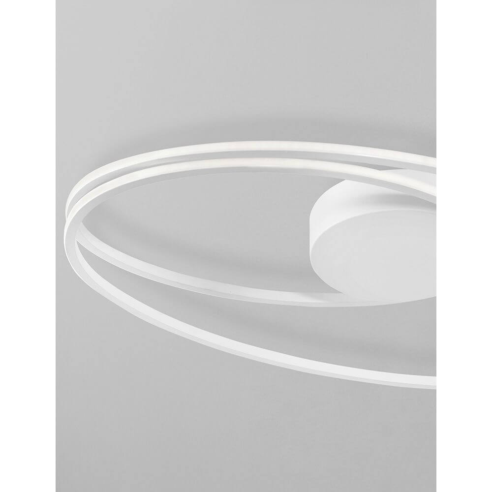 Viareggio LED Deckenlampe Geschwungen - weiße, geschwungene Aluminium-Acryl Deckenleuchte mit integrierter LED und sanfter Lichtverteilung