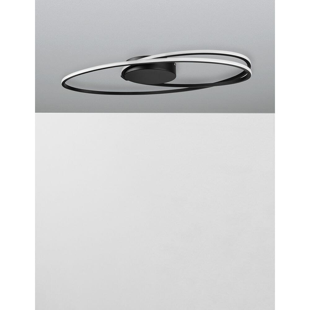 Viareggio LED Deckenlampe Geschwungen – minimalistische geschwungene Aluminium-Acryl Deckenleuchte, integrierte 28W LED, warmweiß, Wohnzimmer/Schlafzimmer/Flur