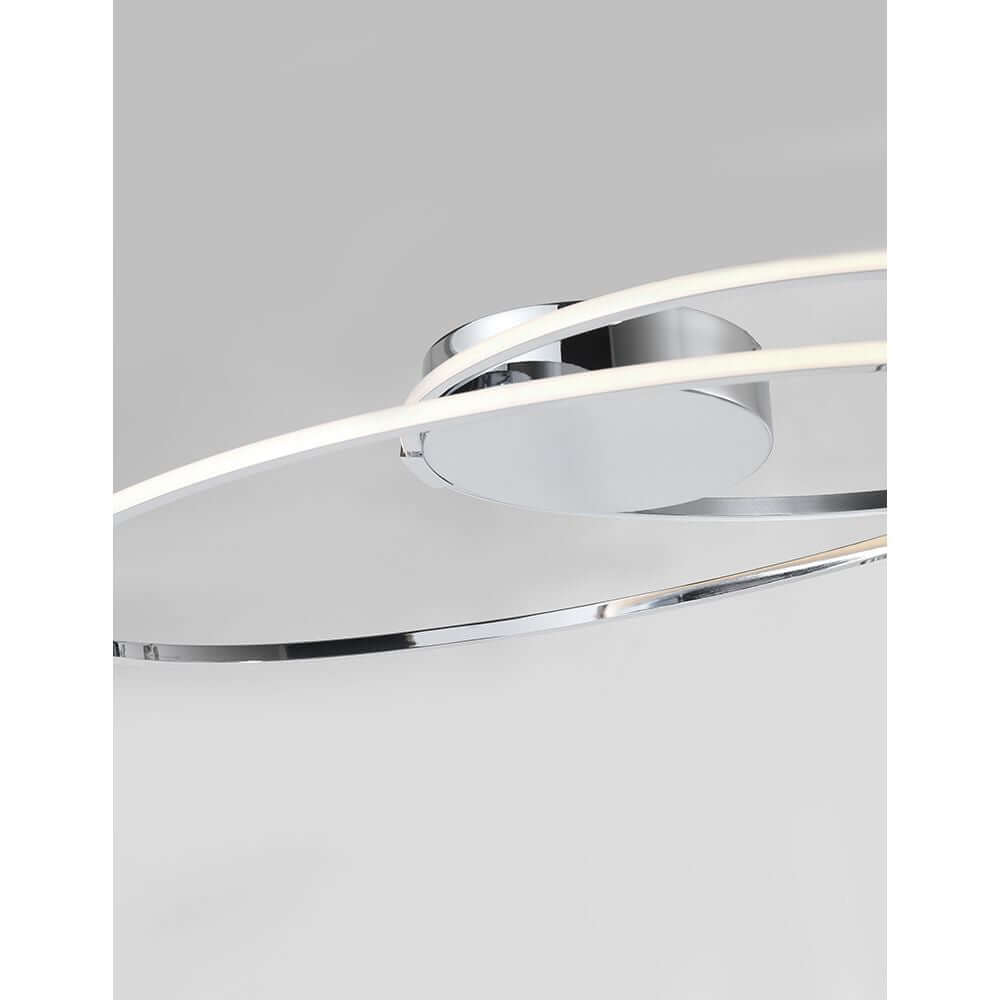 Viareggio LED Deckenlampe Geschwungen - moderne geschwungene Aluminium-Deckenleuchte mit integrierter 28W LED und diffuser Acryllichtverteilung