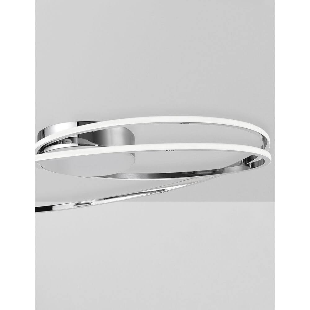 Viareggio LED Deckenlampe Geschwungen, moderne Aluminium-Acryl Deckenleuchte, integrierte 28W LED, elegantes geschwungenes Design für Wohnzimmer