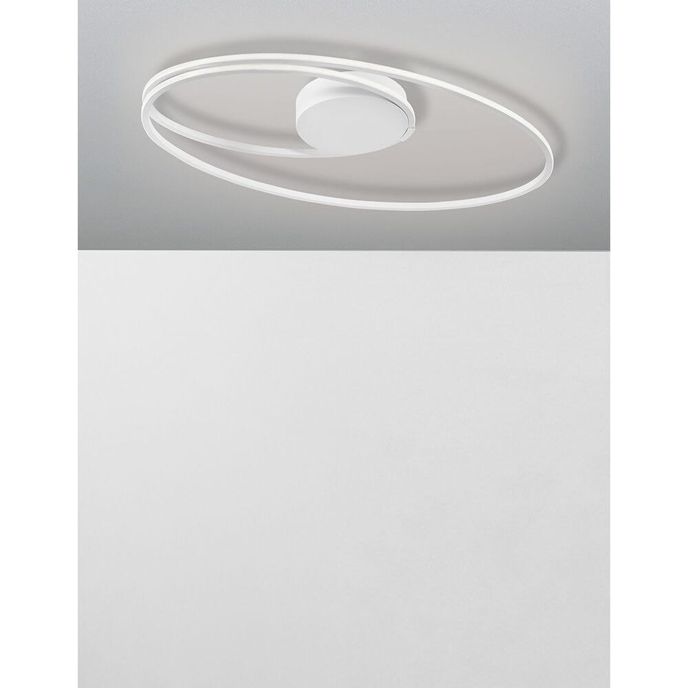 Viareggio LED Deckenlampe Geschwungen, geschwungene weiße Aluminium-LED-Deckenleuchte, minimalistisches Design ideal für Wohnzimmer oder Schlafzimmer