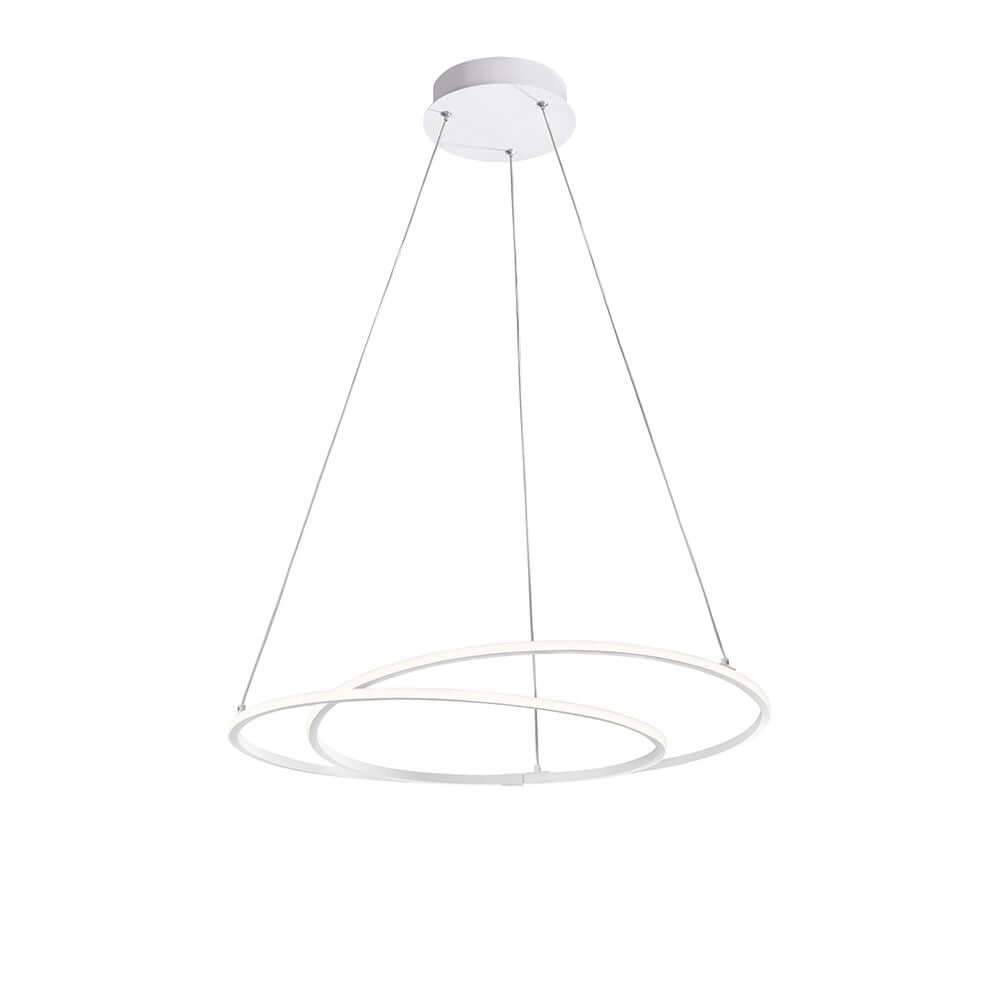 Viareggio LED Hängeleuchte Ø 56cm Metall in modernem Design mit minimalistisch angeschlossener Beleuchtung.
