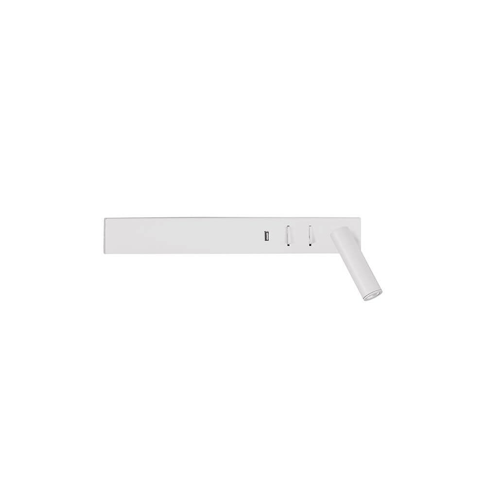 Nova Luce Vida LED Lese- & Wandlampe Metall mit USB in eleganter weißer Ausführung.