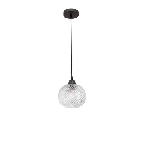 Vienti glas pendel Ø 18cm kugle i sort-transparent, moderne design til spise- og opholdsrum.