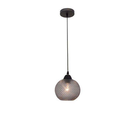 Vienti glas pendel Ø 18cm kugle i sort-transparent, moderne design til spise- og opholdsrum.