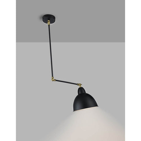 Virgo pendant lamp adjustable black, brass, high-quality metal structure with adjustable arm.