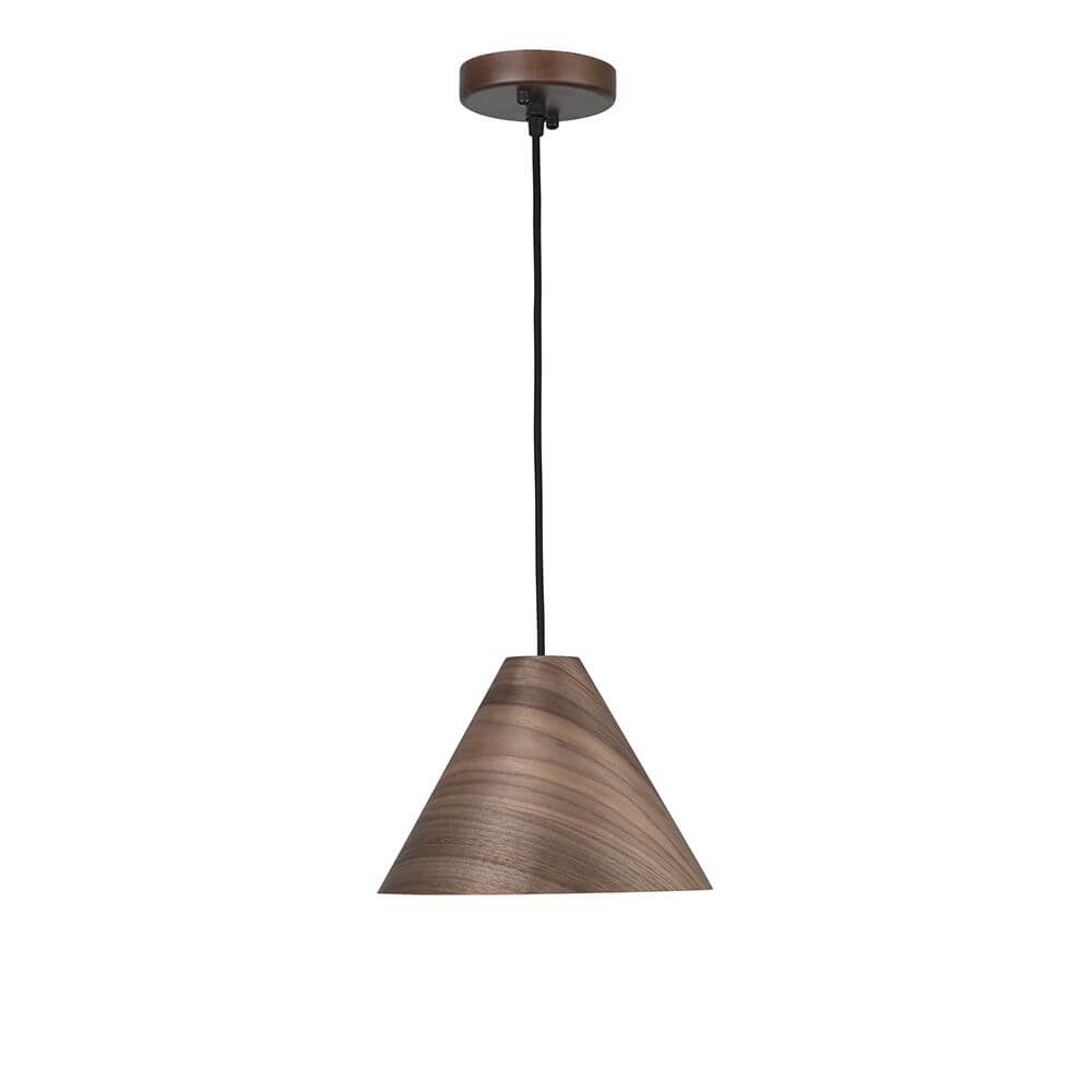 Wera Walnussholz Pendellampe aus Holz mit modernem, skandinavischem Design.