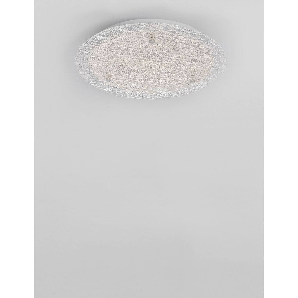 Wing LED Deckenlampe Metall, Glas - eleganter Plafond mit integrierter LED-Beleuchtung in klarem Glas.
