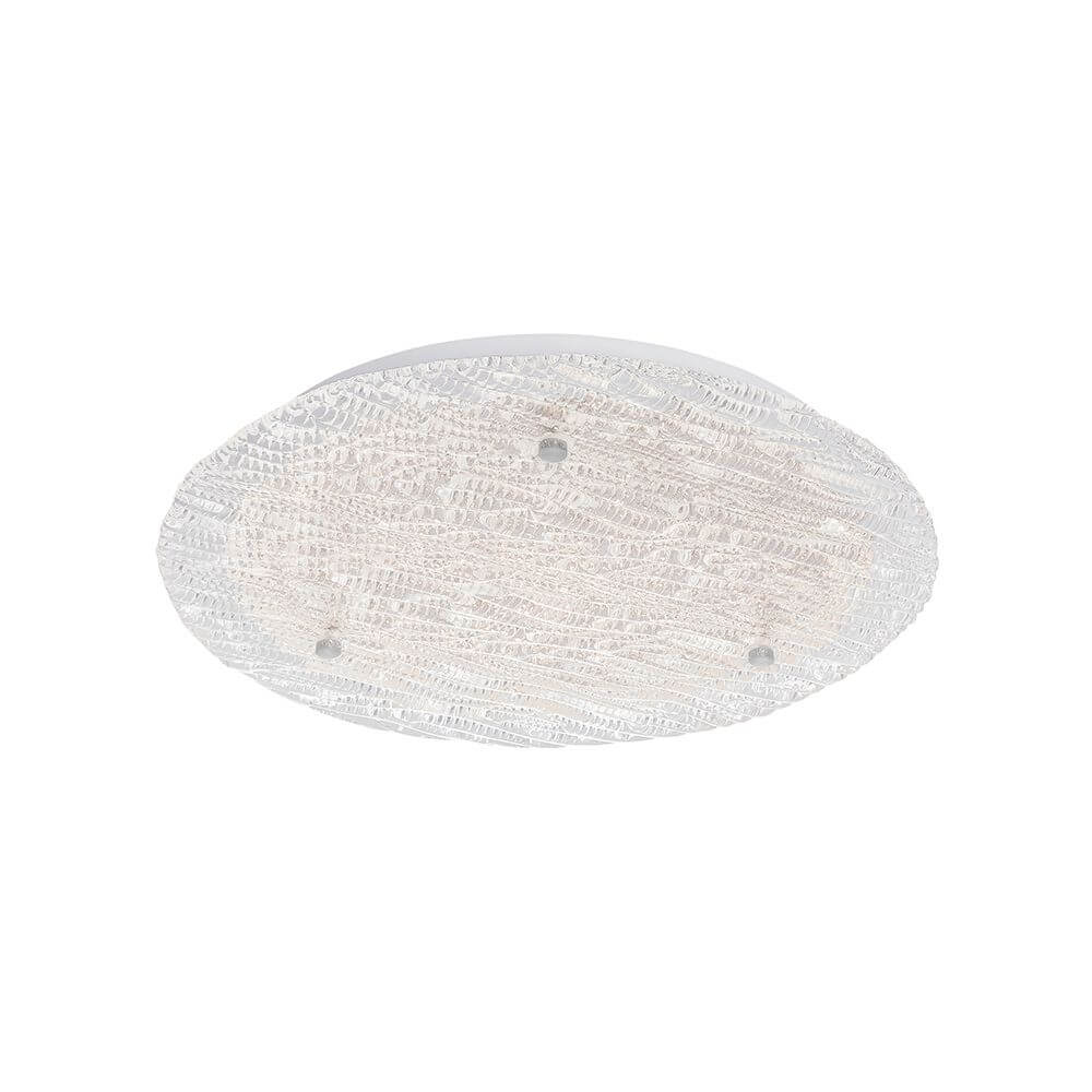 Wing LED Deckenlampe Metall, Glas mit modernem Design und integrierter LED-Beleuchtung in weiß.