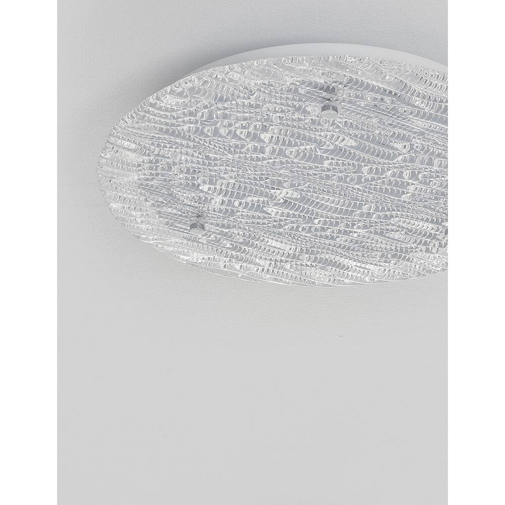 Wing LED Deckenlampe Metall, Glas - modernes Design mit klarer Glasoberfläche und LED-Beleuchtung.