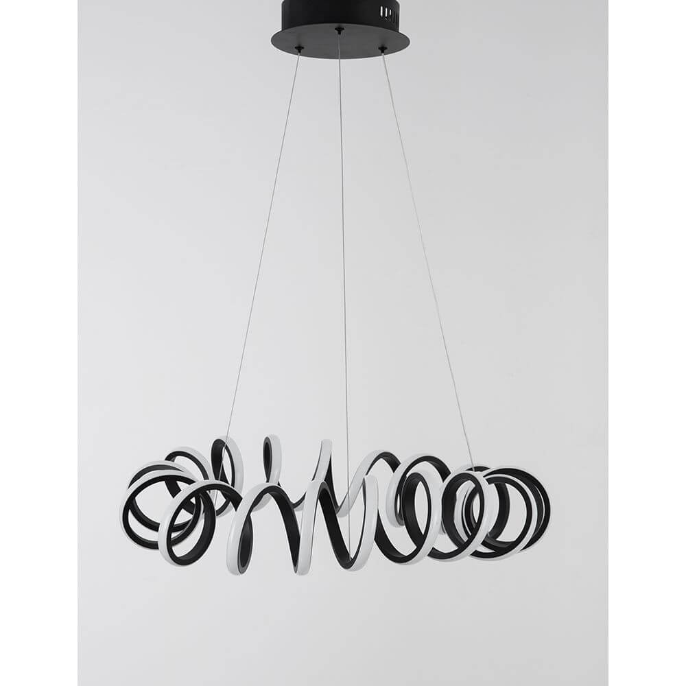 Zinia LED Hängelampe Metall in modernem Design aus Aluminium und Acryl, elegant über Esstisch platziert.