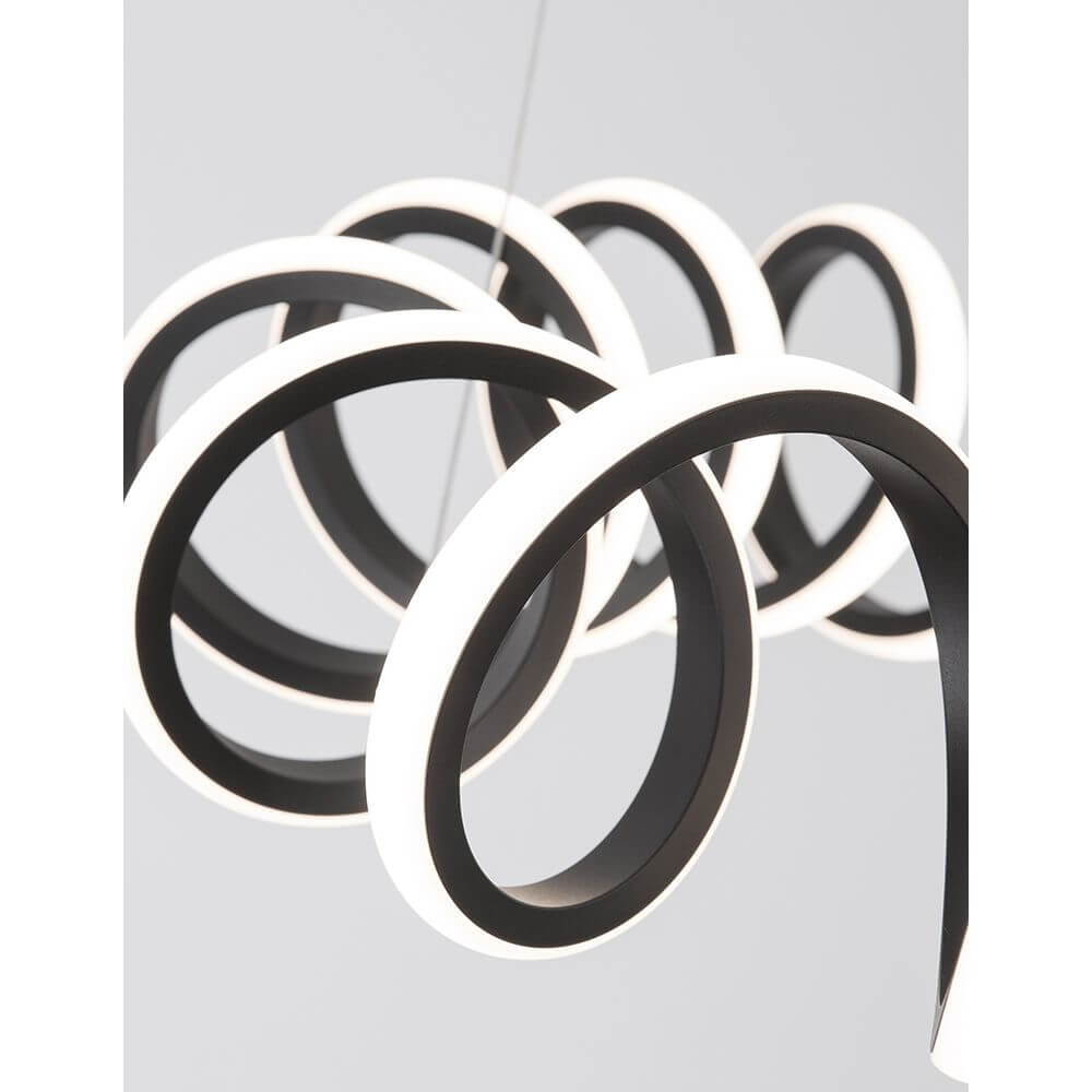 Zinia LED Hängelampe Metall mit modernem, elegantem Design in Schwarz und Weiß, ideal für Wohnzimmer und Esszimmer.